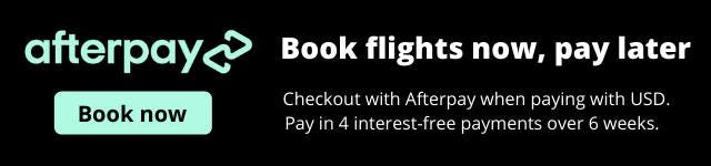 Infographic showing Afterpay logo and reasons to book with Afterpay