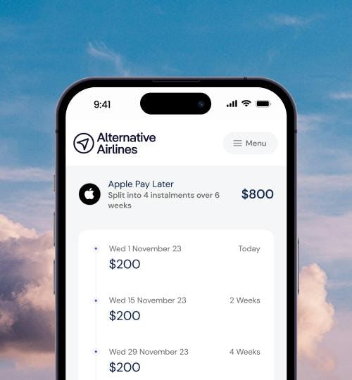 Buy flights with Apple Pay Later