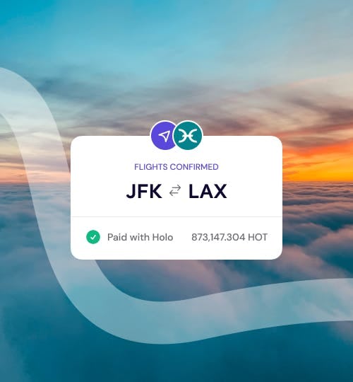 Buy flights with Holo