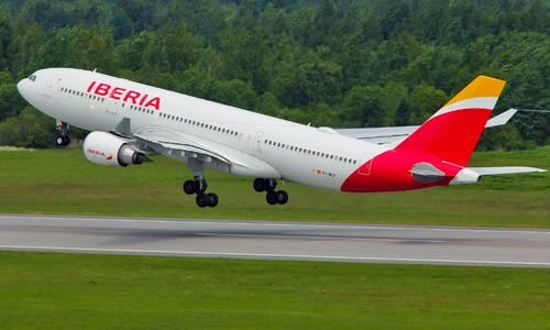 Picture of Iberia airliner taking off