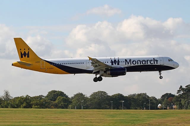 Monarch Airways aircraft landing 