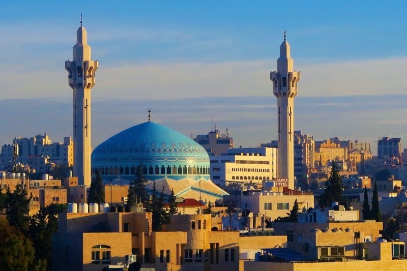 A view of King Abdullah Mosque in Amman