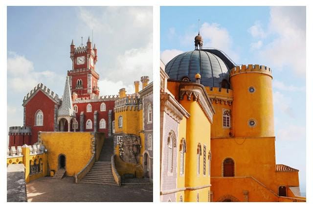 Coloured towers at Pena Palace