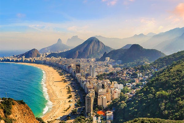 Rio de Janeiro coastline in Brazil